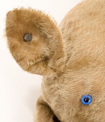 Lot 1012 - Antique Steiff pig, with blue glass eyes and button to the ear, and another