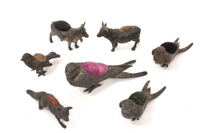 Lot 1017 - Collection of early 20th century animal and bird form novelty pin cushions. (7)