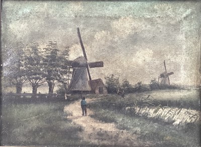 Lot 281 - Three Dutch landscapes, oil on canvas, each 29cm x 40cm, framed (3)