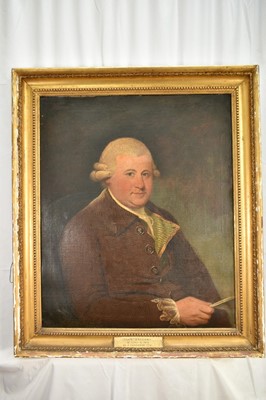 Lot 1308 - Thomas Parkinson (c.1744-1789) pair of oils on canvas in gilt frames - John Gregory (1745-1813) and Mary (Lulham) 2nd Wife of John Gregory, married 1776 - died 1827.
