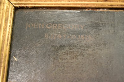 Lot 1308 - Thomas Parkinson (c.1744-1789) pair of oils on canvas in gilt frames - John Gregory (1745-1813) and Mary (Lulham) 2nd Wife of John Gregory, married 1776 - died 1827.