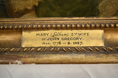 Lot 1308 - Thomas Parkinson (c.1744-1789) pair of oils on canvas in gilt frames - John Gregory (1745-1813) and Mary (Lulham) 2nd Wife of John Gregory, married 1776 - died 1827.