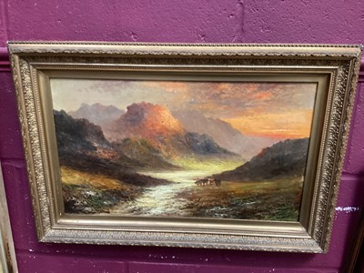 Lot 395 - T Mortimer - pair of oils, Higjland landscapes, and other oils