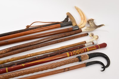 Lot 1114 - Collection of antique walking sticks