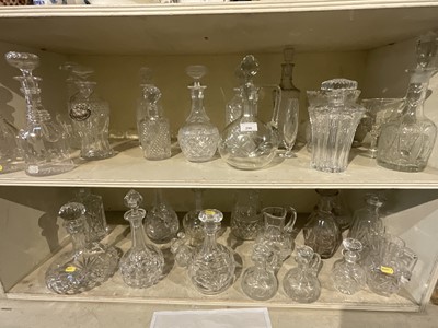 Lot 290 - Large collection of Victorian and later cut glass decanters and glassware