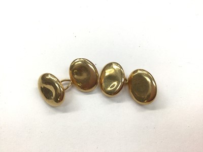 Lot 1021 - Pair of yellow metal cufflinks