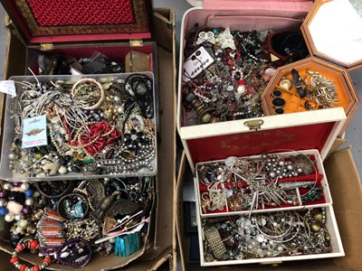 Lot 1130 - Large quantity of costume jewellery and bijouterie including jewellery boxes