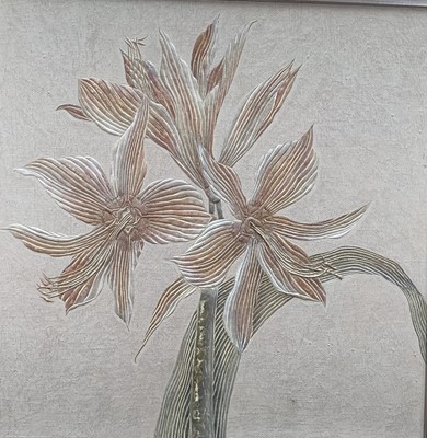 Lot 305 - Russian School (contemporary) oil on canvas, Hippeastrum, signed and dated 2007 verso, 60 x 60cm, framed