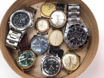 Lot 1044 - Group of vintage and later watches including Hudson Seawatch, Seiko quartz Chronograph Sports 150, Tissot Seastar and others (10)