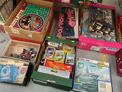 Lot 440 - Vintage toys and games to include Tonka toys, Top Trumps, board games and other items.