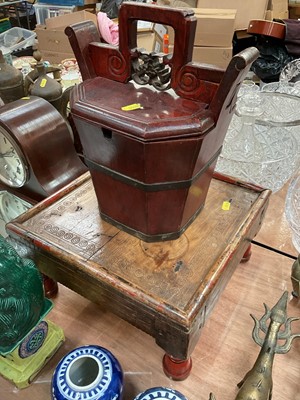 Lot 426 - Indian low table and a Chinese lidded box