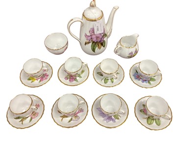 Lot 57 - Spode eight place coffee set with floral decoration.