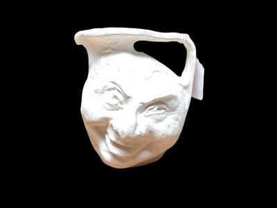 Lot 1208 - Martin Brothers style plaster cast of face jug with cast mould (2)