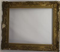 Lot 1557 - A large 19th century gilt and gesso frame -...