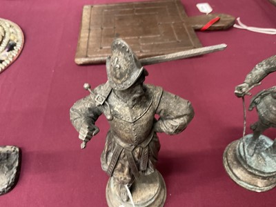 Lot 1047 - Three silvered bronze figures after Emile Coriolan Hippolyte Guillemin (1841-1907)