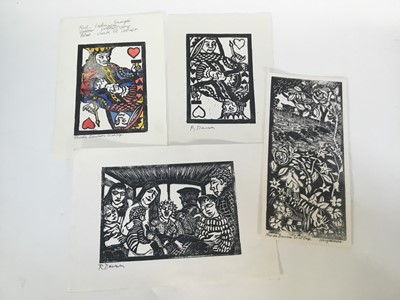 Lot 177 - Collection of Rhoda Dawson black and white lino cut prints