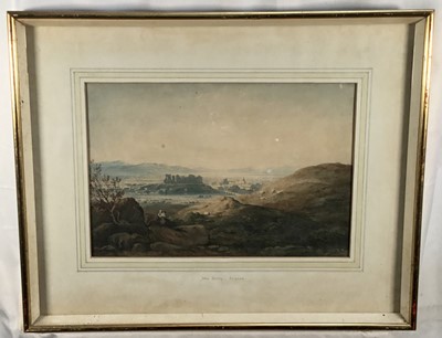 Lot 334 - Attributed to John Varley (1778-1842) watercolour - Avignon, 26cm x 39cm, in glazed gilt frame