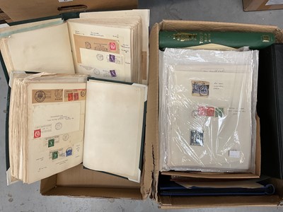 Lot 45 - Large collection of world stamps (loose and albums). 2 boxes.