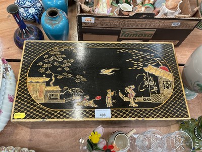 Lot 498 - Antique chinoiserie lacquered box