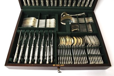 Lot 400 - 1970s part canteen silver Kings Pattern with Diamond Heel cutlery and other items