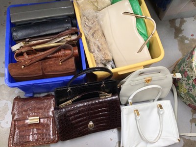 Lot 333 - Group of vintage handbags, hats, fur coats etc