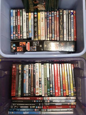 Lot 323 - Four boxes of DVDs and CDs