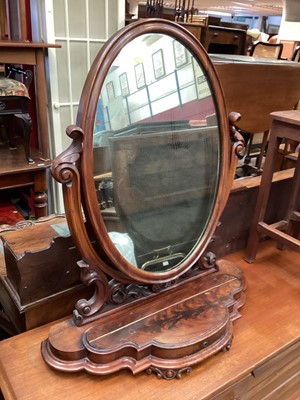 Lot 1264 - Victorian mahogany toilet mirror with jewellery compartment