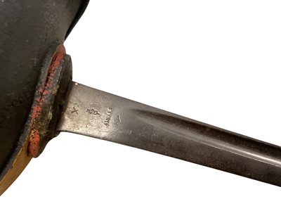 Lot 1001 - First World War 1908 Pattern cavalry troopers' sword with straight fullered blade, lacking scabbard and later painted decoration to hilt.