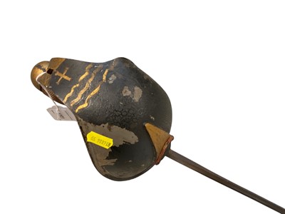 Lot 1001 - First World War 1908 Pattern cavalry troopers' sword with straight fullered blade, lacking scabbard and later painted decoration to hilt.