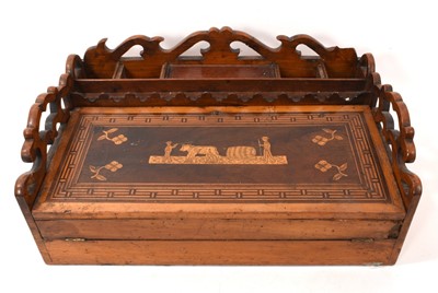 Lot 1166 - 19th century inlaid Madeira writing slope