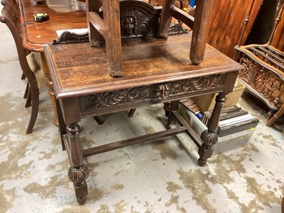 Lot 1350 - Victorian carved oak hall table