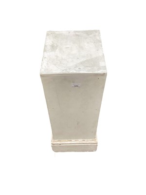 Lot 1384 - Cream painted pedestal, together with two mahogany coffee tables.