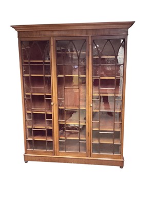 Lot 1638 - Victorian mahogany three door floorstanding bookcase