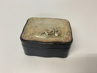 Lot 9 - Silver and leather jewellery box with velvet interior