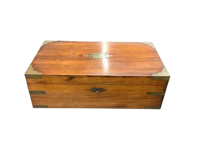 Lot 1639 - 19th century mahogany and brass inlaid writing box