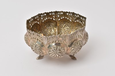 Lot 192 - Indian silver bowl with embossed decoration