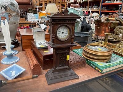 Lot 453 - Late 19th century miniature longcase clock in oak case