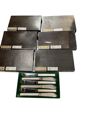 Lot 743 - Boxed sets of Viners Studio cutlery, together with a two bottle tantalus