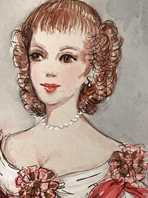 Lot 268 - Julie Harris (late 20th century) costume design for the film 'The Slipper and the Rose' 1976 starring Gemma Craven and Richard Chamberlain, directed by Bryan Forbes