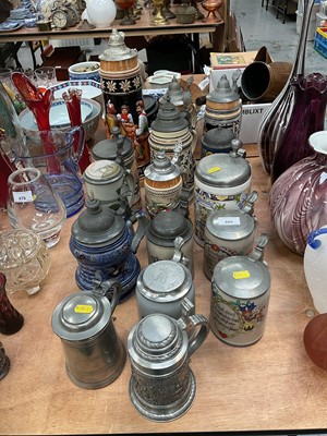 Lot 480 - Group of German pottery steins