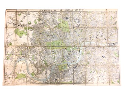 Lot 1120 - 19th century folding linen-backed map of London