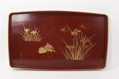 Lot 284 - Japanese red lacquer tray