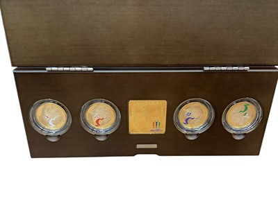 Lot 401 - G.B. - Royal Mint mixed silver proof Piedfort Two Pound coins to include Commonwealth Games - Manchester four coin set 2002 & Rugby World Cup with coloured hologram on reverse 1999 (N.B. Cas...