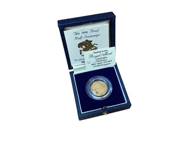 Lot 406 - G.B. - Royal Mint gold proof Half Sovereign Elizabeth II 1986 (N.B. Cased with Certificate of Authenticity) (1 coin)