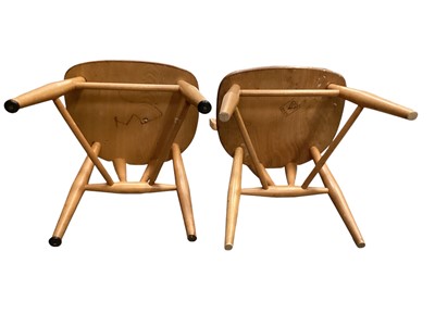 Lot 1220 - Pair of Ercol elm children's chairs
