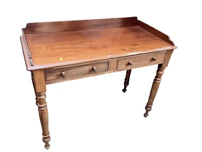 Lot 1224 - Victorian mahogany two drawer side table, 106cm wide, 50cm deep, 83cm high