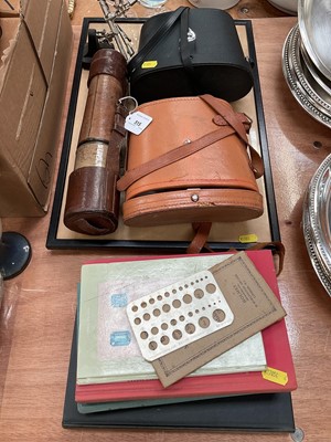 Lot 515 - Second World War British military MK VI signalling scope, two pairs of binoculars and sundries.