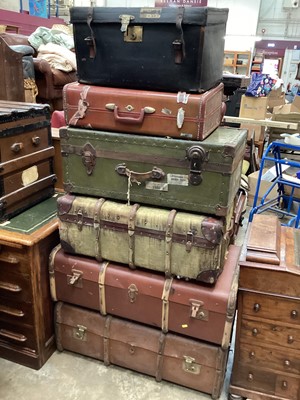 Lot 1240 - Six vintage travelling trunks