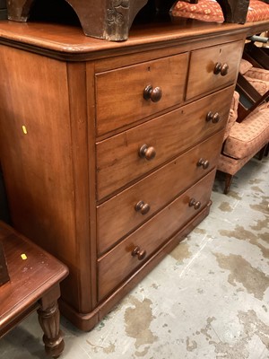 Lot 1249 - Victorian mahogany chest of two short and three long drawers, 116cm wide, 48.5 cm deep, 117cm high