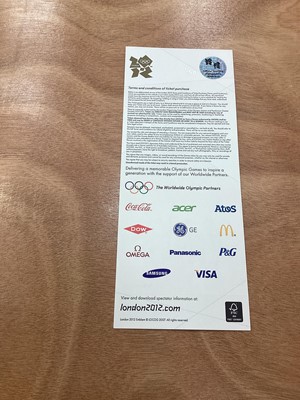 Lot 1418 - Jessica Ennis signed London 2012 Opening Ceremony ticket, limited edition 1 of 50